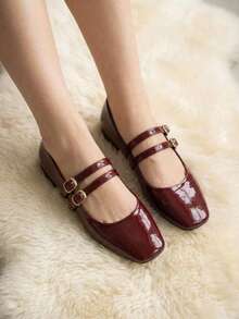 Balerina de charol - vino - Ver 3