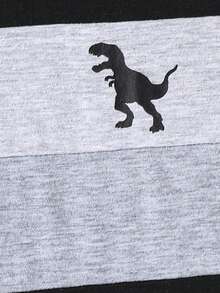 SHEIN Mirajuku 男童撞色领长袖 Polo 衫，简约时尚 - 黑色 - 查看 6