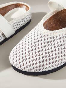 Solecia Women Shoes Spring And Summer New Woven Upper Design Round Toe Seaside Vacation Natural Leisure Style Travel Wear - White - View 5