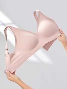 LUVLETTE Áo ngực không gọng, không đường may, dáng chữ V, màu hồng Dream Curve 2ndSkin Plus, thích hợp cho cả phòng ngủ và phòng khách, có khả năng tự do điều chỉnh kích thước, không lộ đường viền, là món đồ không thể thiếu. - Hồng - Xem 7
