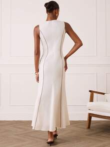 Lilora Elegantes Damen Tencel Baumwoll-Ärmelloses Kleid, Elegantes weißes Kleid, Kleider für Damen, Elegantes Abendkleid, Kleid für Damen, Elegantes modernes Kleid. Dieses raffinierte, stilvolle, vielseitige und elegante Kleid eignet sich für den Arbeitsweg, den Alltag, Freizeitaktivitäten, Partys, Dates, Zusammenkünfte, Lässig, Picknicks, Urlaube, Sommerausflüge und Urlaubsreisen. Elegante Damenkleider, klassische ärmellose Kleider für Damen, Elegante Damenkleider, Maxikleider für Damen, Elegante Damenkleider, Casual-Kleider für Damen - Weiss - Übersicht 7