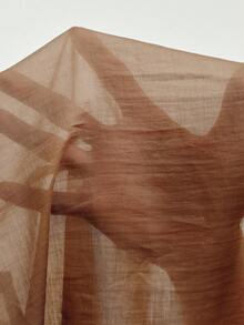 Aveloria Modichic 新款咖啡色花卉纹理刺绣圆领宽松休闲长袖衬衫，适合日常通勤、艺术展览、朋友聚会、下午茶、休闲郊游等场合。 - 棕色 - 查看 7