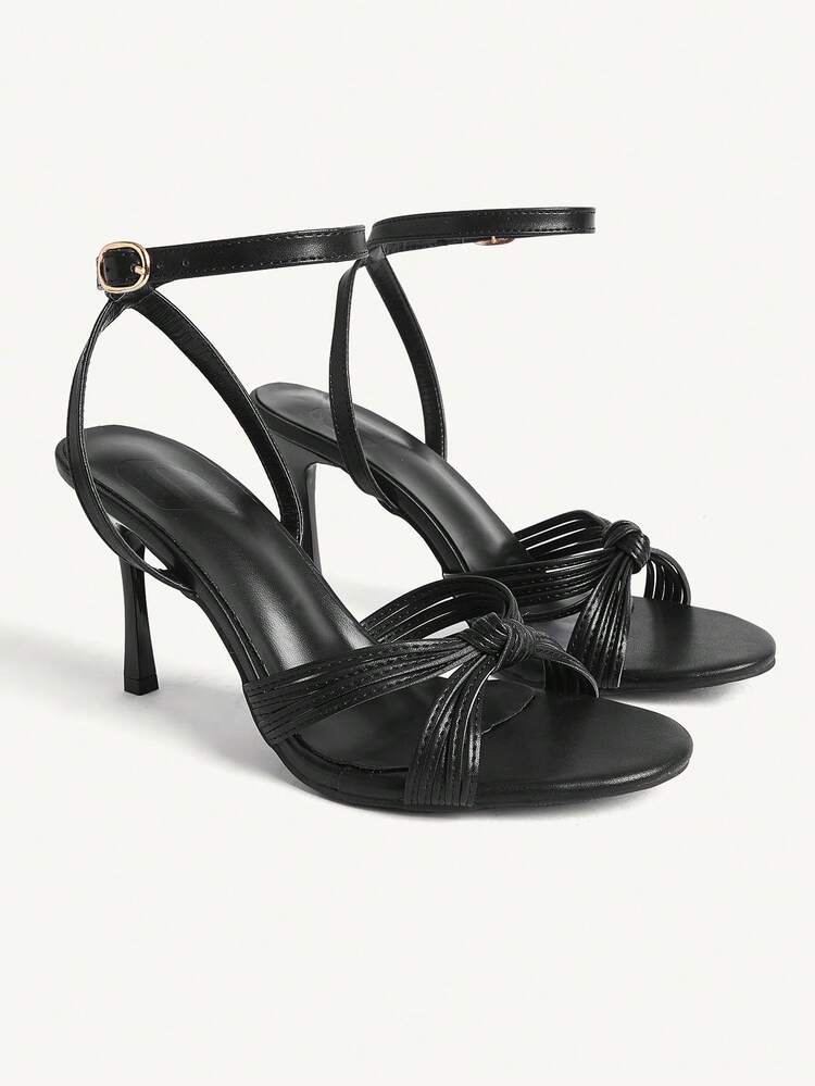 CUCCOO CHICEST Women's Fashion Round Toe Thin Strap Knotted Head Sexy Elegant Evening Party Party Style Thin Heel High Heel Sandals