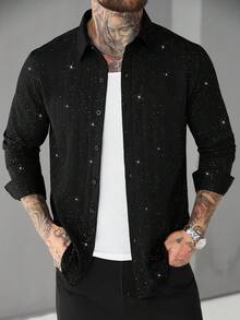 SLATEMANN 男士休闲时尚长袖衬衫，秋季款 - 黑色 - 查看 5