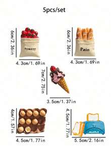 7 件食物冰箱贴 食物磁铁 用于冰箱贴 装饰性可爱磁铁 冰箱贴 适用于厨房 强力树脂磁铁 家居装饰 办公室 情人节、情人节婚礼、生日、厨房 和各种形状的肥皂模具 适用于情人节、情人节婚礼、生日、厨房、婚礼用品、礼物 学校用品、厨房装饰、客厅装饰 - 彩色 - 查看 10