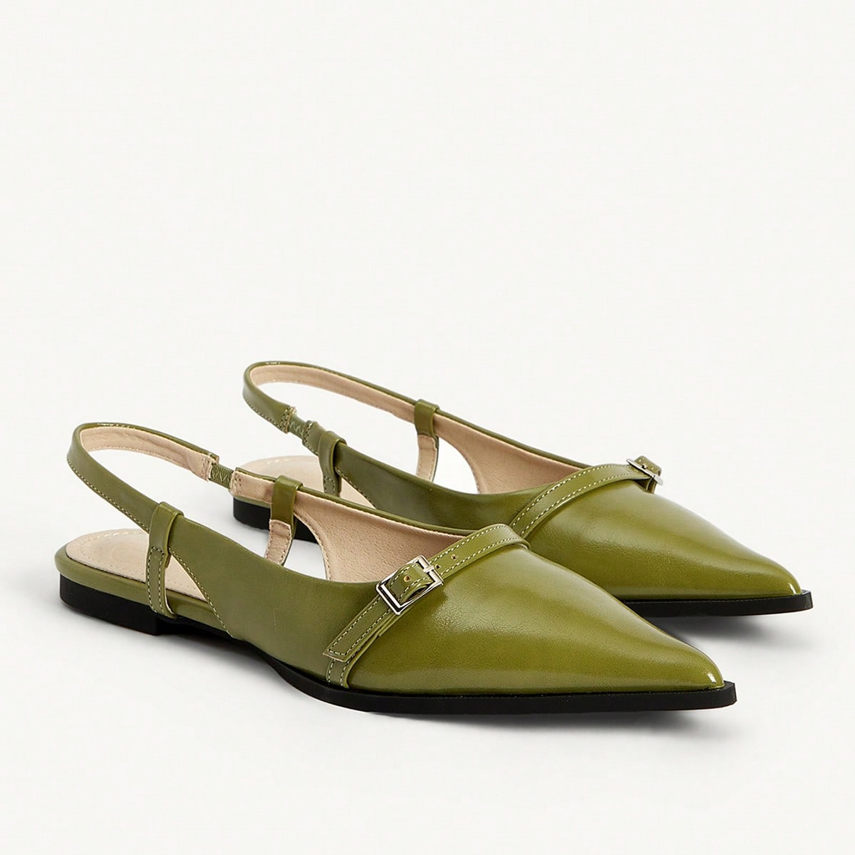 Zapatos de ballet de punta fina con slip-on para mujer en verano