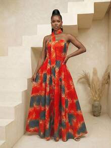 BamGlimmer 春季情人节新年假期新款独特设计无肩带轻盈多色女式连衣裙，时尚度假装，适合旅行、度假、派对和聚会，充满激情的浪漫假期、派对和聚会。 - 橘色 - 查看 5