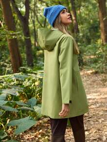 In My Nature Women's Long Sleeve Zip-Up Hooded Outdoor Raincoat Jacket - Green - View 7