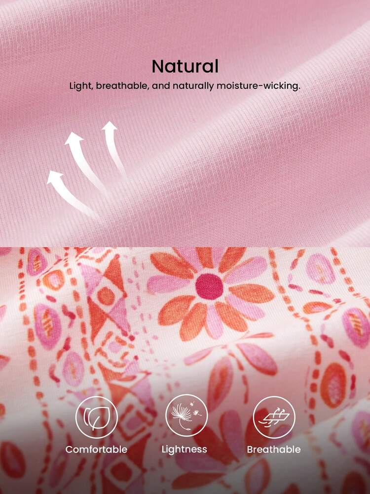 Plus Size Cute & Casual Pink Pajama Set