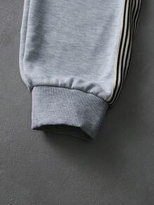 PAVTROS 男士街头服饰套装，复古风，连帽衫搭配阔腿裤，针织连帽开衫搭配抽绳长款运动裤，实用口袋阔腿裤，针织运动套装，豹纹绒面面料，奢华品质，品牌Logo，可定制，街头风，日常穿着，时尚百搭，户外运动，返校季，节日礼物，男友礼物，老公礼物，春夏两季，夏季，度假，复古风，外出，派对，节日，送给男友的礼物，街头风，健身 - 灰色 - 查看 5