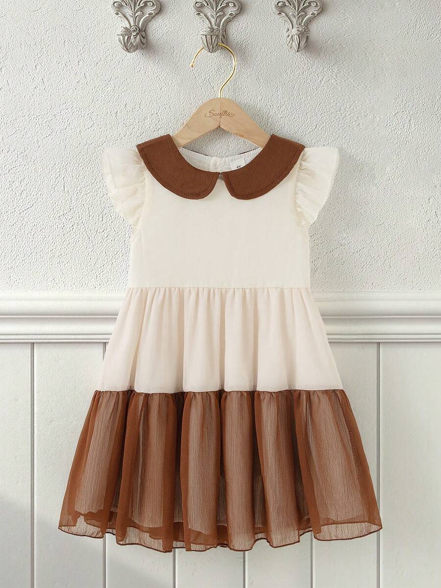 Souflis Souflis Vestido infantil feminino com capuz e estampa degradê em blocos de cores, ideal para passeios casuais, momentos de lazer em casa e festas. - Multicolorido - Ver 1