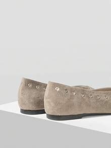 Mnmlis Women's Front Lace-Up Flat Casual Shoes - Khaki - View 5