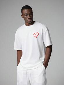 STYNVO Áo thun nam tay ngắn cổ tròn in chữ, kiểu dáng thường ngày, thích hợp cho mùa hè. - trắng - Xem 2