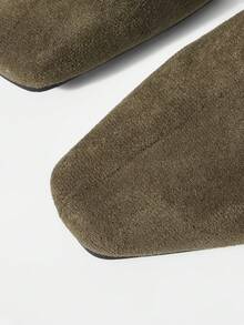 Mnmlis Women's Fashion Versatile Commuter Buckle Flat Shoes For Christmas - Olive Green - View 4