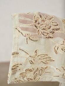 MOTF PREMIUM HEAVILY BEADED EMBROIDERED WIDE LEG RELAXED FIT PANTS FOR WOMEN - Apricot - View 8