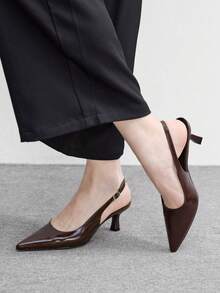 CUCCOO BIZCHIC Fashion Pointed Toe Slingback With High Heels Women's Shoes Spring Shoes - dark brown - View 4