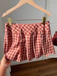 Comfortcana 这款2026年春夏新款红色格子百褶裙适合各种场合，包括假日、复活节、圣帕特里克节、派对、婚礼、毕业典礼、优雅场合、度假、外出、休闲、奢华、正式场合、情人节、狂欢节、海滩、假日、居家休闲、街头、学院风、辣妹风、美式风、Y2K风等。 - 紅色 - 查看 4