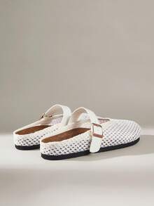 Solecia Women Shoes Spring And Summer New Woven Upper Design Round Toe Seaside Vacation Natural Leisure Style Travel Wear - White - View 4