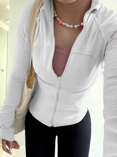 DAZY Women's Regular Fit Outdoor Sports Casual Jacket, Suitable For Fitness, Easter Holiday, Spring & Summer