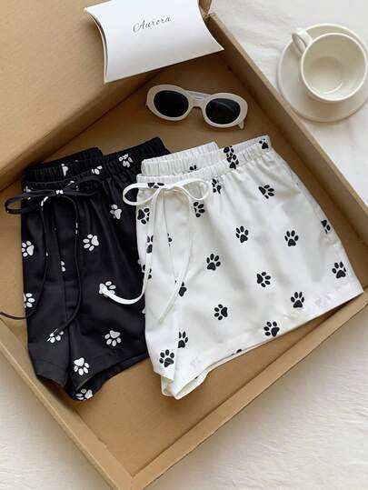 Comfortcana 2pcs Women's New Linen Striped Shorts