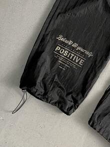 StoneGrade 男士标语印花抽绳裤脚运动裤，定制裤，钓鱼裤，宽松运动裤 - 黑色 - 查看 5