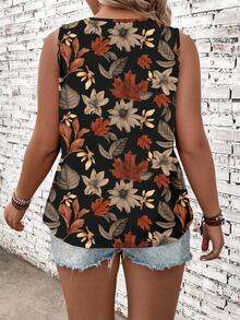 EMERY ROSE Camiseta de tirantes con estampado floral vintage, adecuada para vacaciones, talla grande - Multicolor - Ver 8