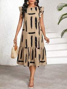 SHEIN Lady Holiday Dresses For Women Vacation Dress - Coffee Brown - View 1