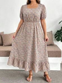 SHEIN Clasi Đầm hoa nhí dáng rộng, thường ngày, cỡ lớn - Nhiều màu - Xem 4