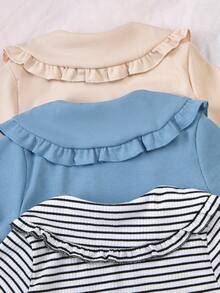 Genkimix Kids Camiseta de manga corta con cuello casual para niña, versátil para uso diario - Multicolor - Ver 3