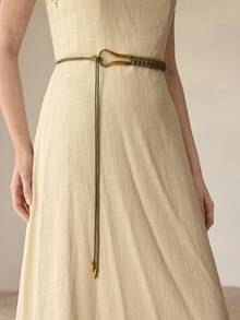 MOTF PREMIUM Cinturón con hebilla en forma de U y nudo en la cintura - Verde - Ver 6