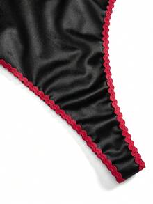 Fantasy Costume 2pcs Set: Lace Patchwork Colorblock Bustier Jumpsuit + Maxi Skirt - Black - View 8