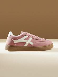 CUCCOO EASI Women's Flat Bottom Round Head Sneakers Casual Shoes - Pink - View 1