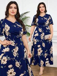 SHEIN CURVE+ 大码连衣裙 简约时尚 休闲日常 - 彩色 - 查看 8