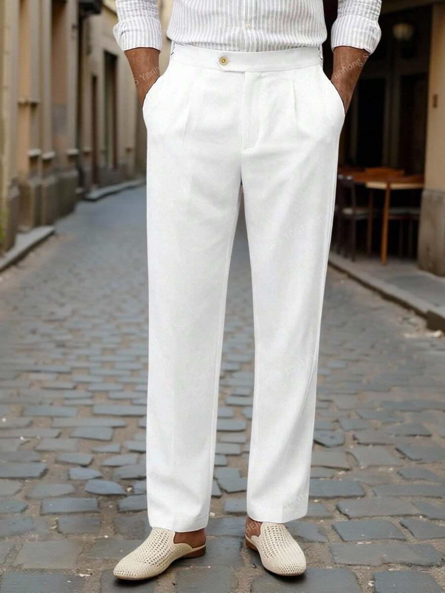 HIMLAND 男士休闲纯色宽松口袋裤