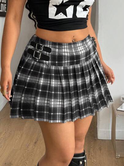 Coolane Summer Outfits Women's Plus Size , Valentine's Day  Streetwear Y2K Casual  Cute Black And White Total Design Mini Skirts, Carnival Outfit ,Casual Outfit For Women
