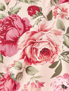 SHEIN MOD 女士印花收腰优雅中长吊带裙 - 彩色 - 查看 3