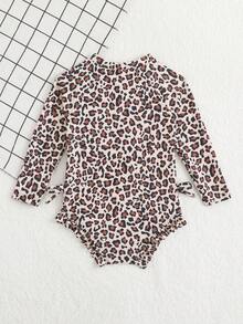 New Fashion Baby Girls One-Piece Long Sleeve Swimsuit - Multicolor - View 2