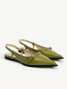 CUCCOO CHICEST Women's Summer Pointed Toe Slip-On Ballet Shoes - Pastel Green - View 2