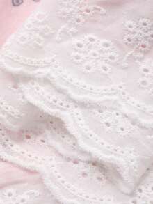 DAZY 甜樱桃印花系领撞色荷叶边无袖收腰女士睡裙 - 粉色 - 查看 9