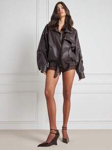 SHUZIA Giày cao gót đế xuồng mũi nhọn, quai kép thời trang gợi cảm dành cho nữ. - Màu nâu Sô-cô-la - Xem 4