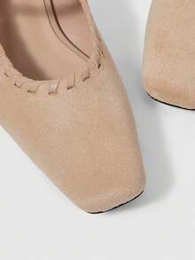 Sleekvia Women's Buckle Design Casual Versatile Flat Shoes - Apricot - View 4