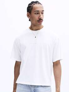 SUMWON 男士宽松圆领短袖印花T恤，饰有马里布太平洋海岸图案，夏季休闲纯棉T恤 - 白色 - 查看 4