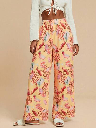 Travachic Vacation Woven Loose Wide-Leg Women Pants