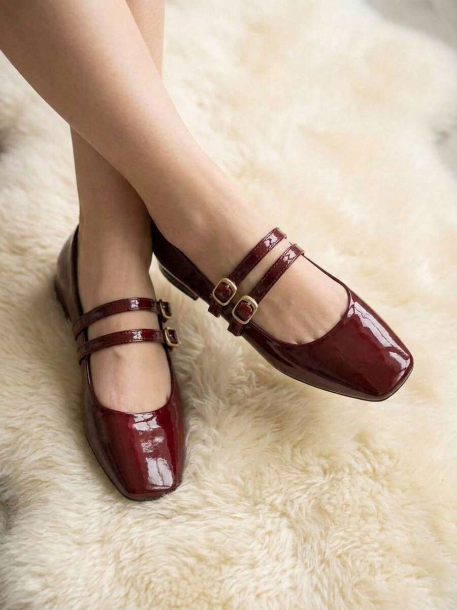 Balerina de charol - vino - Ver 1