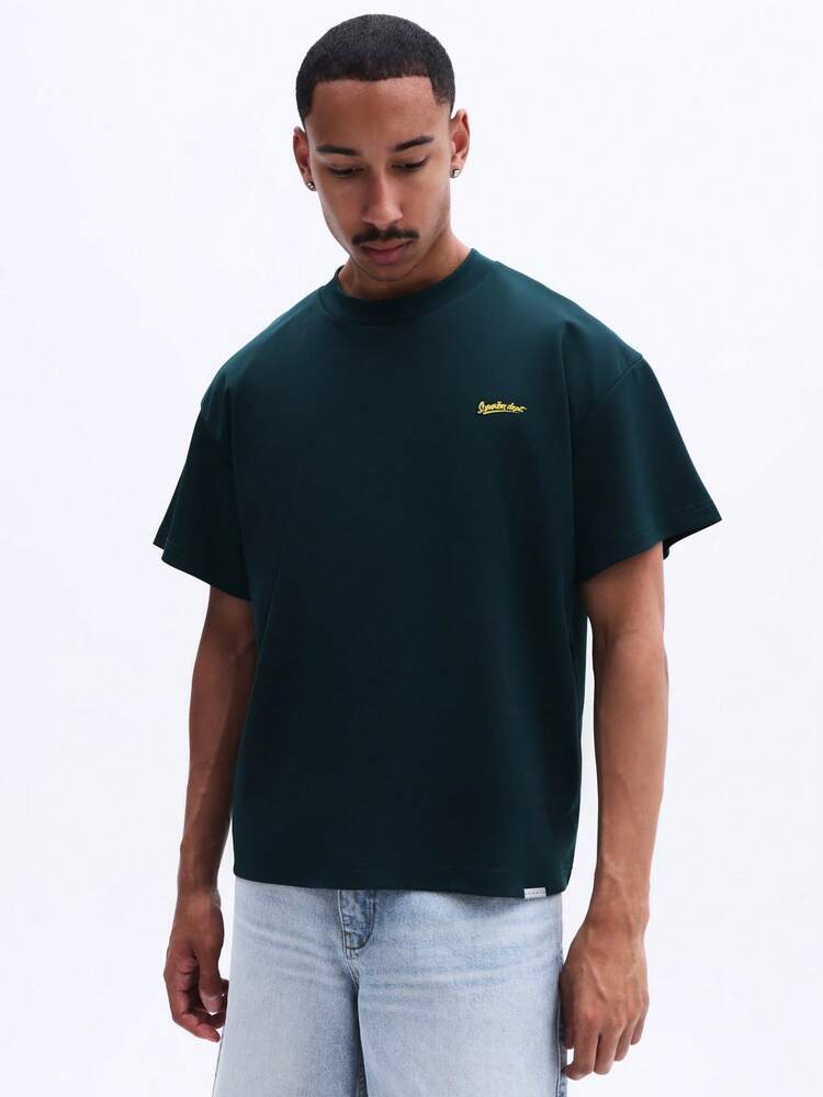 Herren Boxy Fit Kurzarm Rundhals T-Shirt mit Grafik-Muster auf der Rückseite, urbaner Streetwear Casual Tee für Sommer und Frühling