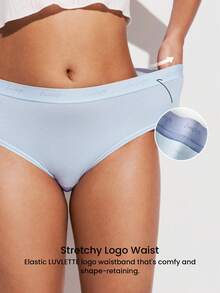 LUVLETTE 3条装纯棉中腰三角裤女士内裤套装 - 彩色 - 查看 12