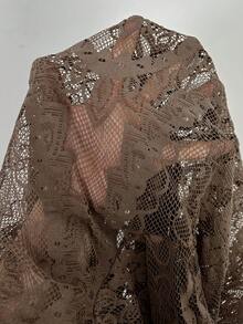 Reflora Top polyvalent et pour le port quotidien, avec design en dentelle et à franges, pour femmes grandes tailles - Tabac - Voir 6