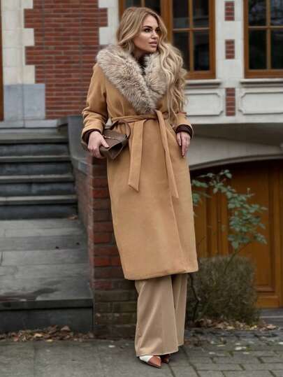 FLORETTA ÉLENA 女士大衣，适合秋季、冬季、外出、优雅、正式、派对、时尚、新年、女士冬季外套、圣诞节、工作、毕业典礼、婚礼等场合，尽显奢华气质。