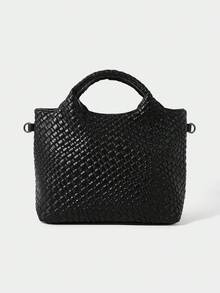 SHECARRY 黑色编织手提包 - 黑色 - 查看 6