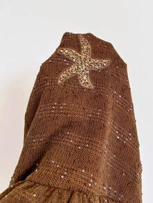 Soleia Beach Outfits For Women Vacation Dress  Women's Sequin Starfish Decor Sexy Bandeau Mini Dress Carnival Women  Party Outfit   Brown Dress  Sequin Skirt - Brown - View 7